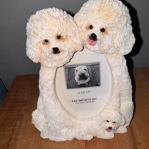 Dog-Shaped Photo Frame in Cream White